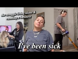 The reality of getting sick when you live alone & own a business // Trying to be productive & hustle