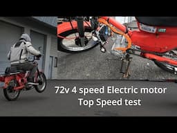 Top Speed test on the Electric 72v 4-speed Motorcycle conversion