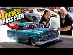 55 Chevy VS Tom Bailey in Sick Seconds 2.0 💪 Peak Street Car Shoot Out at NHRA Chicago