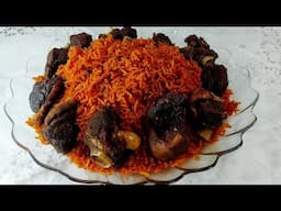 How to make goat meat Jollof rice. #cooking #food #viralvideo #follow #fyp #recipe @ayikitchen