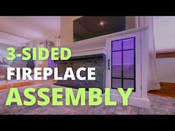 Oneinmil 36" 3-Sided Glass Fireplace TV Stand Assembly | Red Barrel 70" Farmhouse TV Stand Fireplace