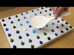 Rice Paddle Painting / White Deer / Easy Acrylic Painting Technique