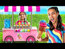 Julinha e Manu em sorveteria
