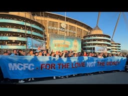 Manchester City fans protest against online ticket sales before Leicester game
