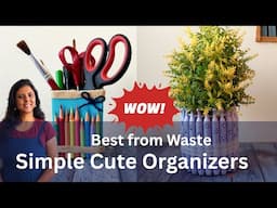 DIY Cute Pen Stand | Desk Organizer from trash| Upcycling Craft |Used Markers Reuse Idea Craftmerint