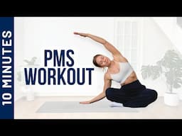 10MIN SLOW WORKOUT FOR PERIOD / PMS (Ease cramps, relieve tension)