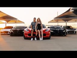My GIRLFRIEND’S Corvette C7 Z06 vs Twin-Turbo Huracan’s vs Twin-Turbo Audi R8’s!