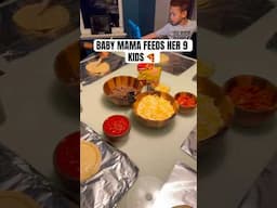 BABY MAMA FEEDS HER 9 KIDS DIY PIZZA #shorts