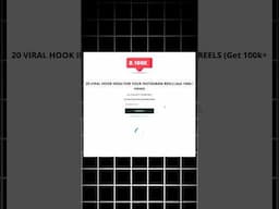 Viral Hooks For Reel & Short | Viral Hooks Generator For A.I