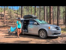 Free National Forest Camping - Van Life Boondocking in a Dodge Grand Caravan Minivan Camper 4/24/25