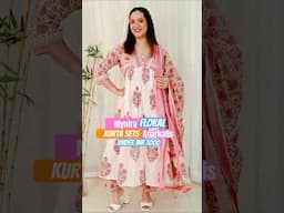 Pure Cotton Floral Kurta Sets under Rs1000 from Myntra #myntra #kurtaset #myntracoupancode