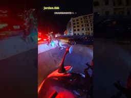 Biker Slams into Back of a Car!