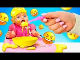 Good morning, baby doll! Baby born doll’s morning routine. Cooking toy food. Feeding dolls with toys