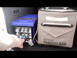 How much 12 volt battery power needed to cool a car fridge and contents ?
