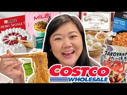 Trying NEW ASIAN FOOD at COSTCO 2025! (dan dan noodle, soup dumpling, rice cakes, japanese desserts)