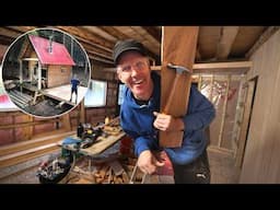Ep. 22 Finishing the Off Grid Cabin Interior - Fighting Winter, Snow is Everywhere, Pond Aeration