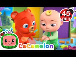 JJ & Boba’s Jelly Block Oops! Learning from Mistakes 😊🧱 | CoComelon Animal Time | Animals for Kids