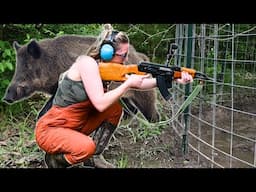 Hunting Queen Smoking Wild Hogs in 2 Minutes! Catch and Cook