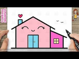How to Draw a Cute House | Step by Step Easy for Kids