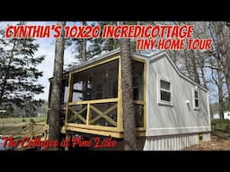 Cynthia's IncrediCottage Tiny House Tour in the Forest at The Cottages at Pine Lake - 3 spaces in 1!