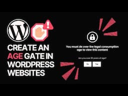 How To Create an Age Gate in WordPress Websites For Free? (Simple) Age Verification Check