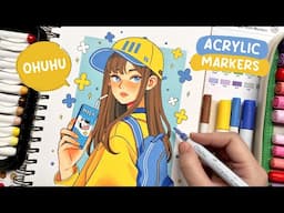 🍰 Trying Out New Markers / Ohuhu 24 Colors Acrylic Markers Review