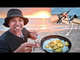 Solo BEACH FISHING, New Gear and Cooking a Feast