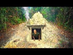 Building An Underground Tunnel Rainy Shelter | Warm Shelter | Survival Shelter