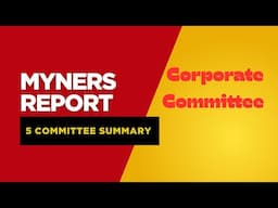 Myners Report | Brief Summary| Unit 3 Part 10 |Corporate Committee |Need, Recommendation, Conclusion