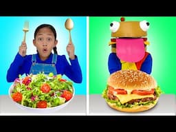 Andrea & Eric Healthy Heroes Stops Junk Food Villain Swapping Snacks Adventure!