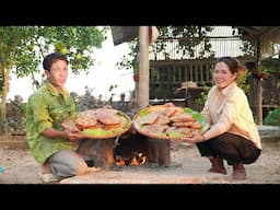 Harvesting Corn and Fried Corn Cake Processing & Goes to Market Sell | Let's Enjoy Corn Cake
