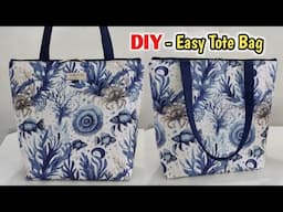 Very Easy and Perfect - Tote bag tutorial | Bag making from clothes | Handbag Cutting and Stitching