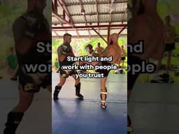 Flinching fades with time, reps and control. Stay in it.#muaythai #muaythaitraining #muaythaifighter