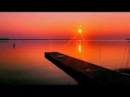 Calming sunset on a lake. 3 hrs stereo sounds for relaxation, meditation, deep sleep, yoga. No ads!