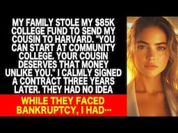 Family stole $85K for cousin's Harvard. I signed contract. While they faced bankruptcy, I had...