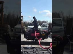 Xbull 10k synthetic winch pulling toyota on car hauler #toyotapickup#xbullwinch#winch