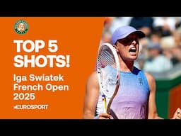 Top 5 Shots: Iga Swiatek 🔥 | 2025 French Open Highlights 🇫🇷