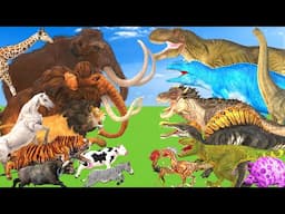 Dinosaur vs Wild Animals The Toughest of All Elephant vs T Rex Animal Revolt Battle Simulator