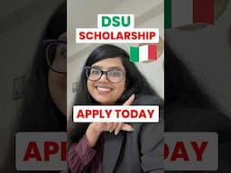 DSU Scholarship Open | APPLY NOW | ITALY 2025
