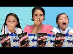 Reaksi keluarga Korea pertama coba makan permen Indonesia 인도네시아 사탕을 처음 먹어본 한국 가족의 반응