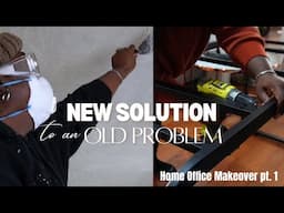MESSY HOME OFFICE RENO| LET'S TEST THIS POPCORN CEILING HACK | SEDETA OFFICE DESK