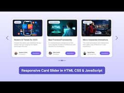Create A Responsive Card Slider in HTML CSS & JavaScript | Step-by-Step Tutorial