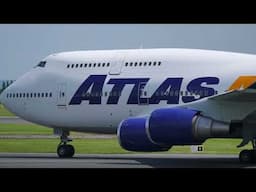 Atlas 747 Returns to Manchester Airport! | Football Charter Flight