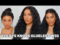 BYE BYE KNOTS GLUELESS Curly Wig for BEGINNERS + 3 STYLES | Upgraded Drawstring | UNICE HAIR