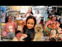 VLOG: falling on my face (security footage), baby update + girl’s weekend sleepover!