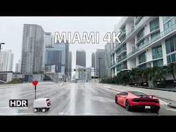 Rainy Streets of Miami - 4K HDR - Driving Downtown