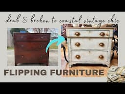 Creating an updated Coastal Vintage Vibe with Saltwash & Dixie Belle | Upcycled Furniture