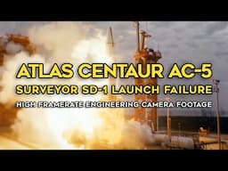 Atlas-Centaur AC-5 Failure - High FPS Engineering Camera Footage, Surveyor Launch, 1965, KSC, HD