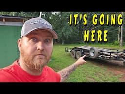 NEW CARPORT LOCATION |tiny house, homesteading, off-grid, cabin build, DIY HOW TO sawmill tractor