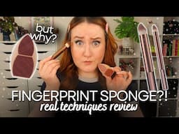 REAL TECHNIQUES FINGER PRINT SPONGE REVIEW... Who Asked For This?! New Viral Makeup Saver Brush Set!
